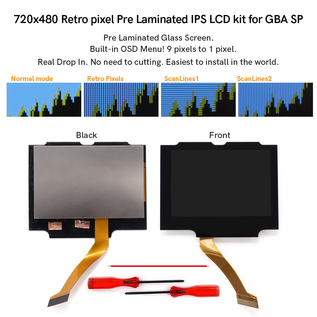 Lcd Screen Arcade - GBA SP V5 720x480 레트로 픽셀